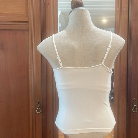Vintage Y2K Gap Cami stretch camisole shelf bra adjustable strap white cotton XS - Picture 3 of 8